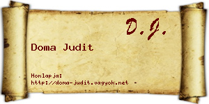 Doma Judit névjegykártya